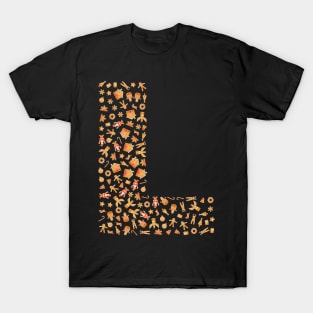 Letter L Initial Christmas Decorations Gingerbread T-Shirt